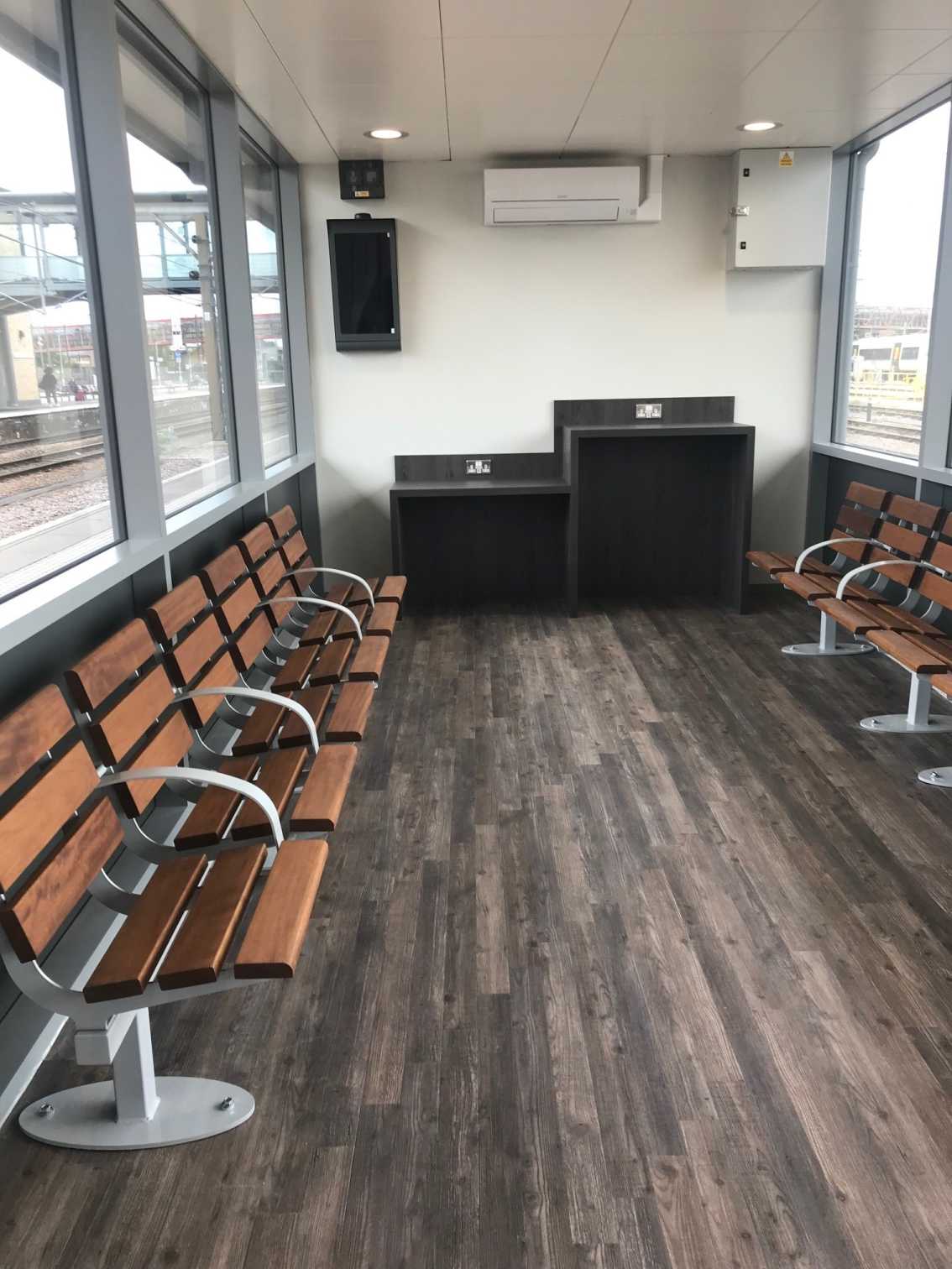 A different interior view of the new waiting room