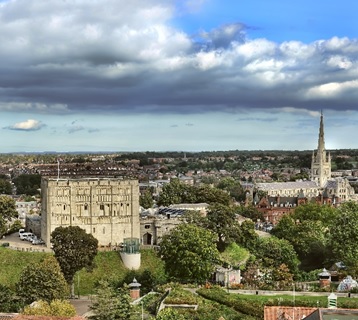 Norwich Castle and Norwich Cathedral