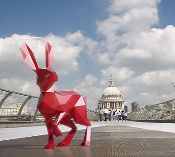 Hare on Bridge in London