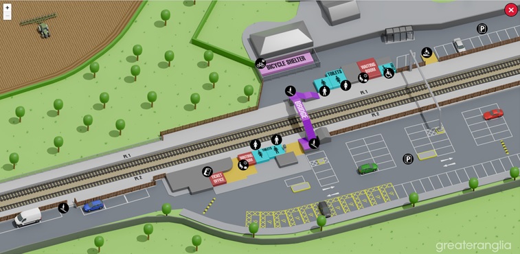 Interactive map from Ingatestone virtual station tour