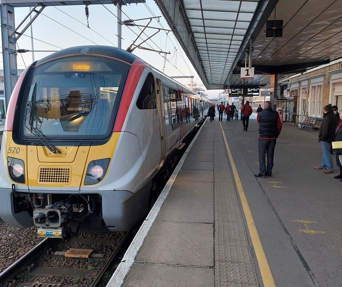 A new train at Cambridge station
