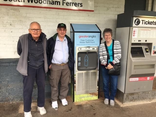 South Woodham Ferrers station adopters with the new water dispenser