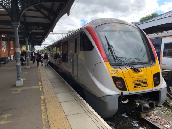 The first of the new Greater Anglia class 720 train to service Hertford East