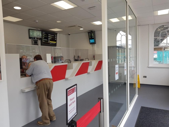 Inside view of the new Ticket Office at Ipswich Station
