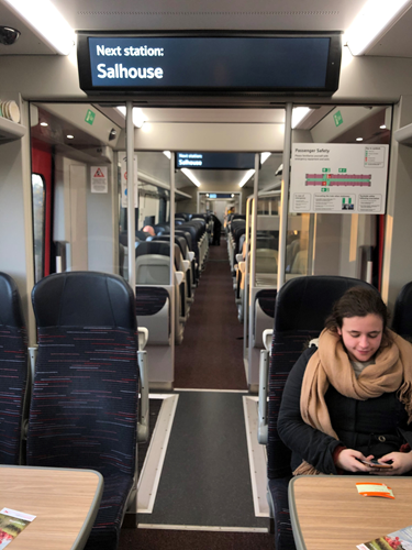 Image of inside the new train on Sheringham line