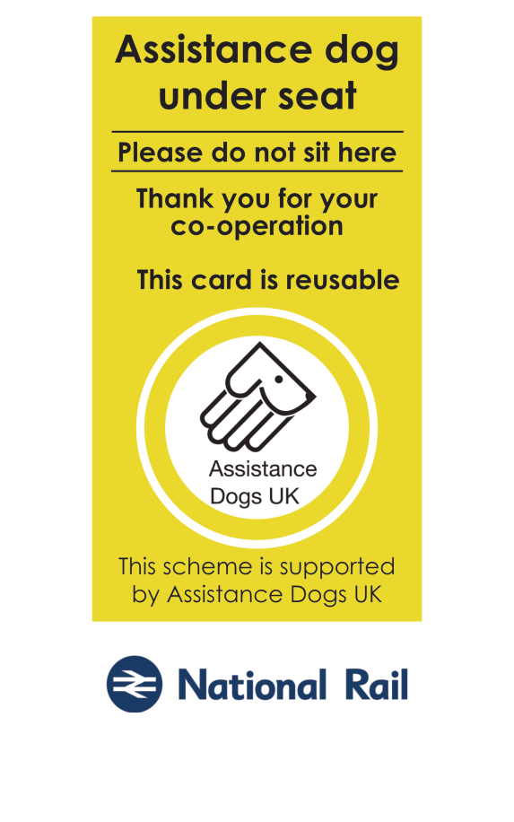 Illustration of the travel card for assistance dogs