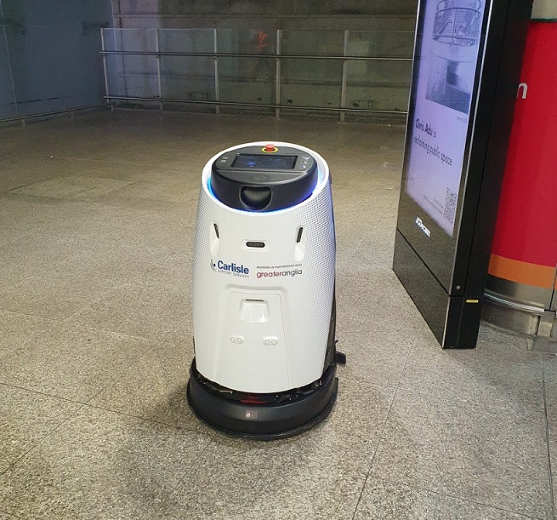 Auto scrubber at Stansted airport