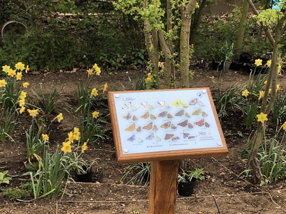 One of the new lecterns at Westerfield station's wildlife garden