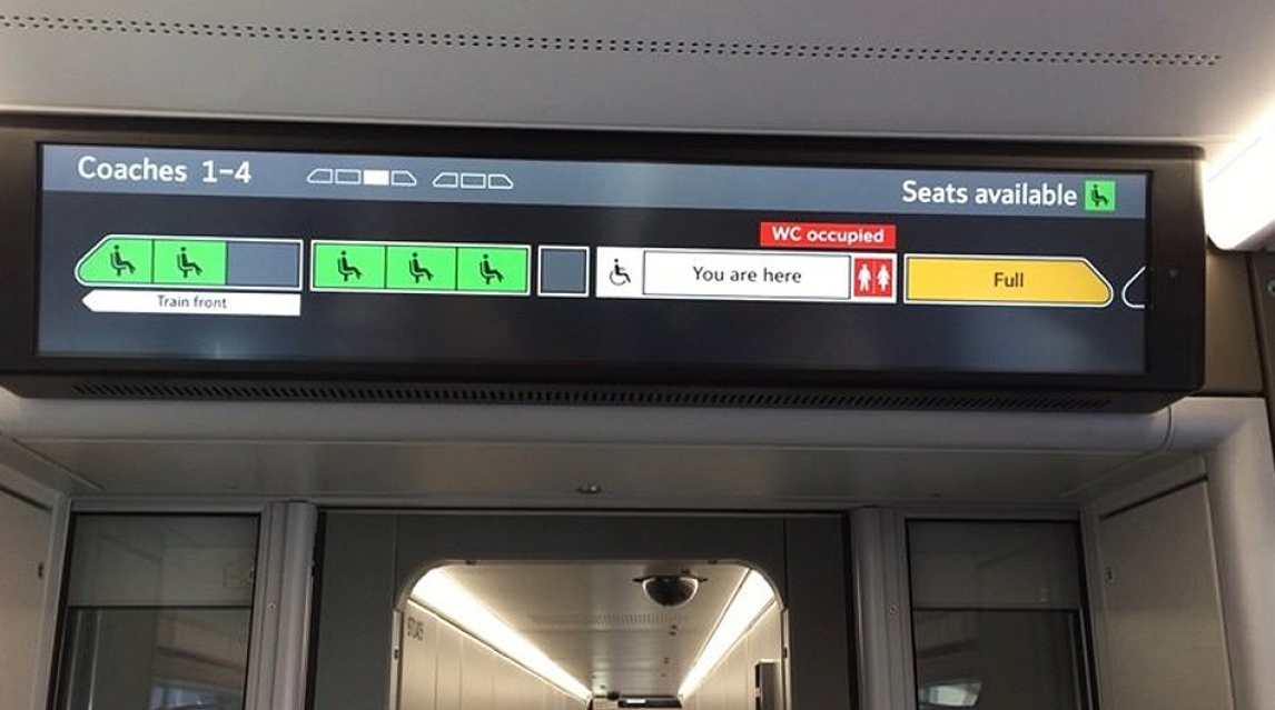 On-train information screen