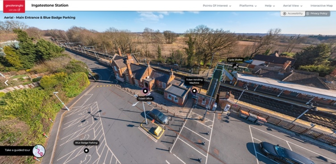 Aerial view of station from Ingatestone station virtual tour
