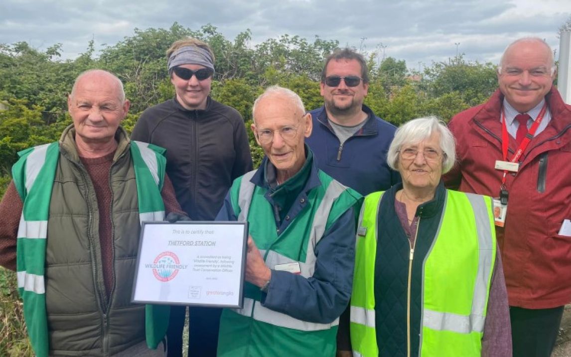 Thetford station adopters receive their Wildlife Friendly Stations accreditation