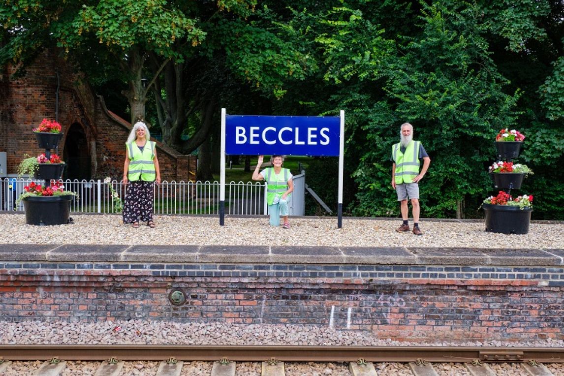 Beccles train station platform