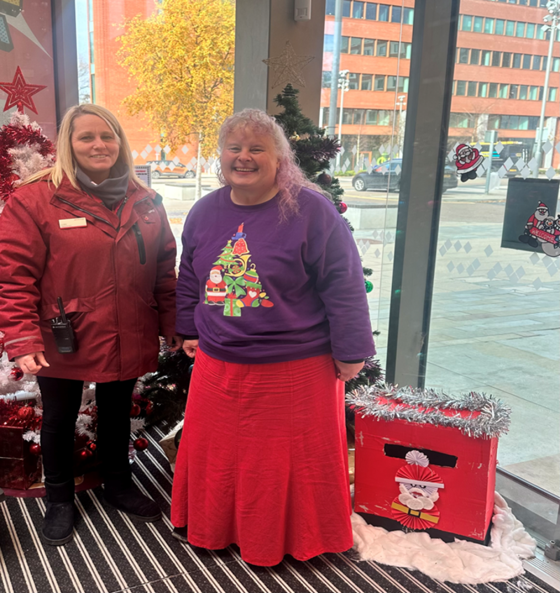Greater Anglia's Lynda Mason and Denise Vincent, who helped organise the donations