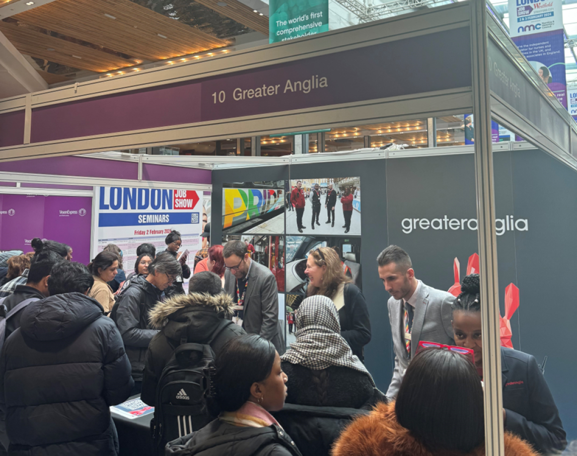 Greater Anglia stand at the Westfield Job Show