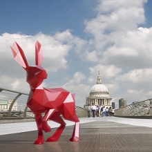 Hare on bridge in London