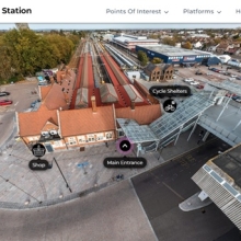 Aerial view of station from Southend Victoria station virtual tour