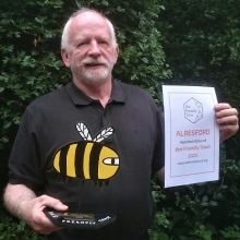 Frank with Bee friendly award