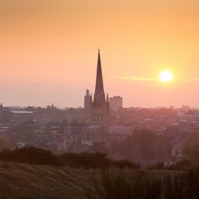 Norwich skyline sunset