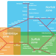 Map showing where the Anglia Plus is valid
